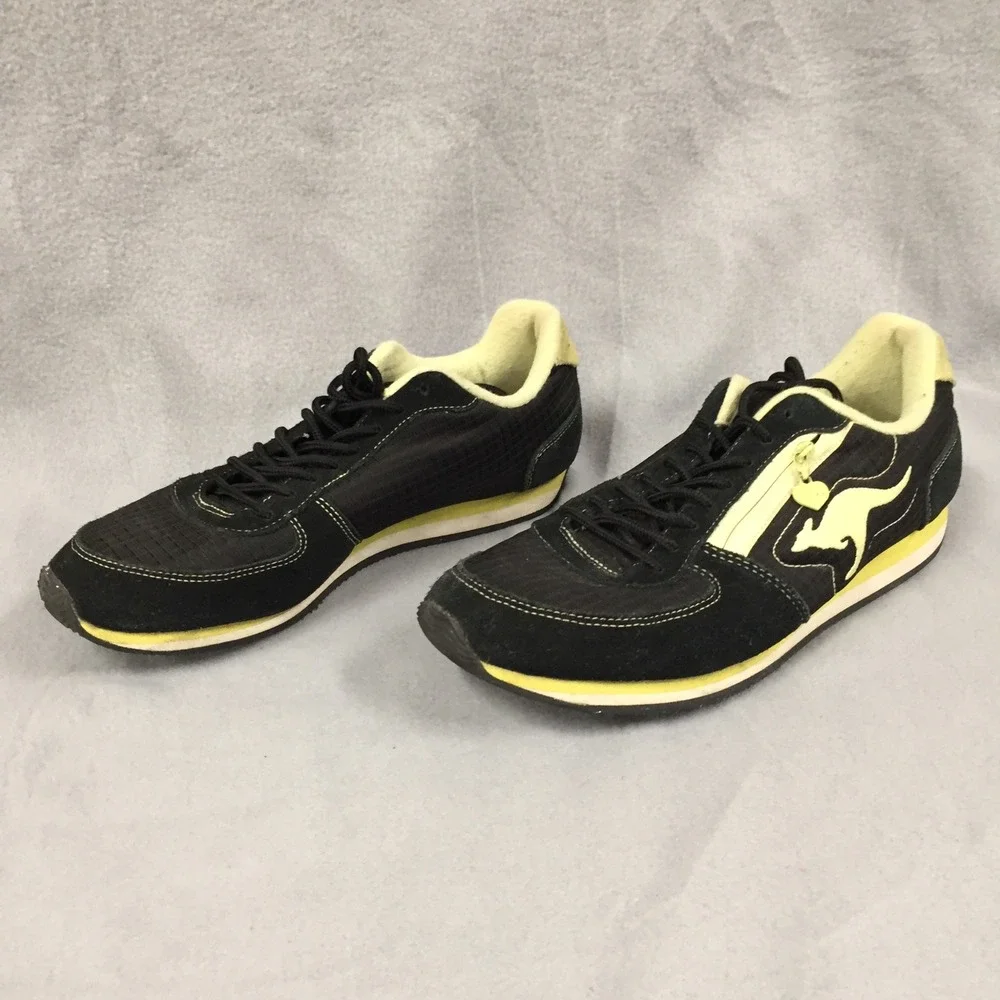KangaROOS Womens Sneakers Black Yellow Side‎ Pocket Shoes 10 BALU0259W-2004